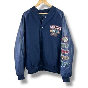 Vintage Steve & Barry XL New York Yankees Champion Varsity Jacket Blue Letterman